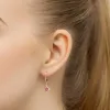Złote kolczyki z różowym topazem 0,60ct i brylantami 0,12ct K0571