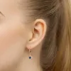 Złote kolczyki z szafirem 0,60ct i brylantami 0,12ct K0571