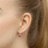 Złote kolczyki z rubinem 1,20ct i brylantami 0,029ct K0572