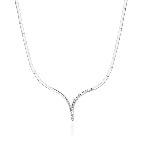 Naszyjnik z białego złota z brylantami 0,16ct N0073