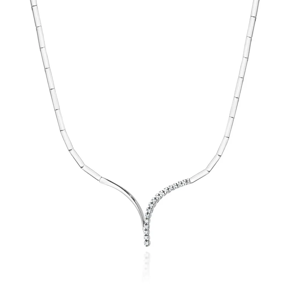 Naszyjnik z białego złota z brylantami 0,16ct N0073