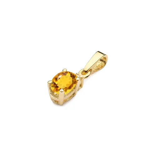 Złota zawieszka z cytrynem 0,60ct i brylantem 0,0145ct Z0001