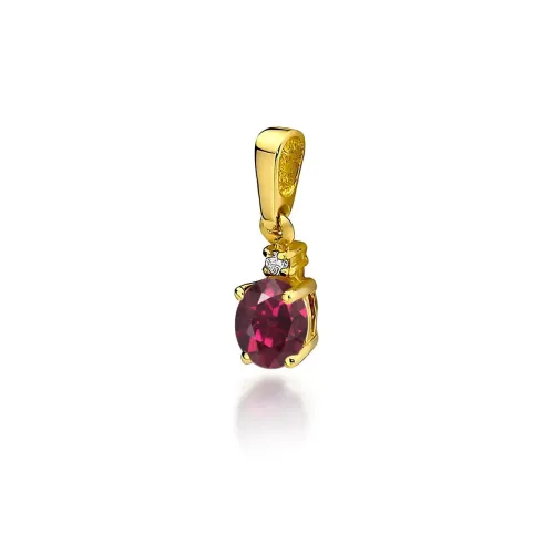 Złota zawieszka z rodolitem 0,50ct i brylantem 0,0145ct Z0001