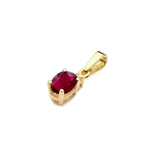 Złota zawieszka z rubinem 0,60ct i brylantami 0,0145ct Z0001