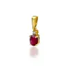 Złota zawieszka z rubinem 0,60ct i brylantami 0,0145ct Z0001