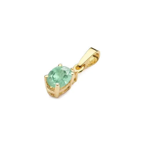 Złota zawieszka ze szmaragdem 0,40ct i brylantem 0,0145ct Z0001