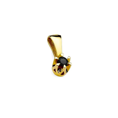 Złota zawieszka z czarnym diamentem 0,12ct Z0032
