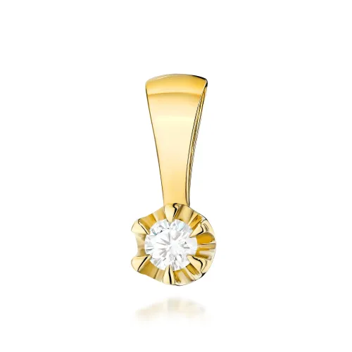 Złota zawieszka z diamentem laboratoryjnym 0,10ct Z0032