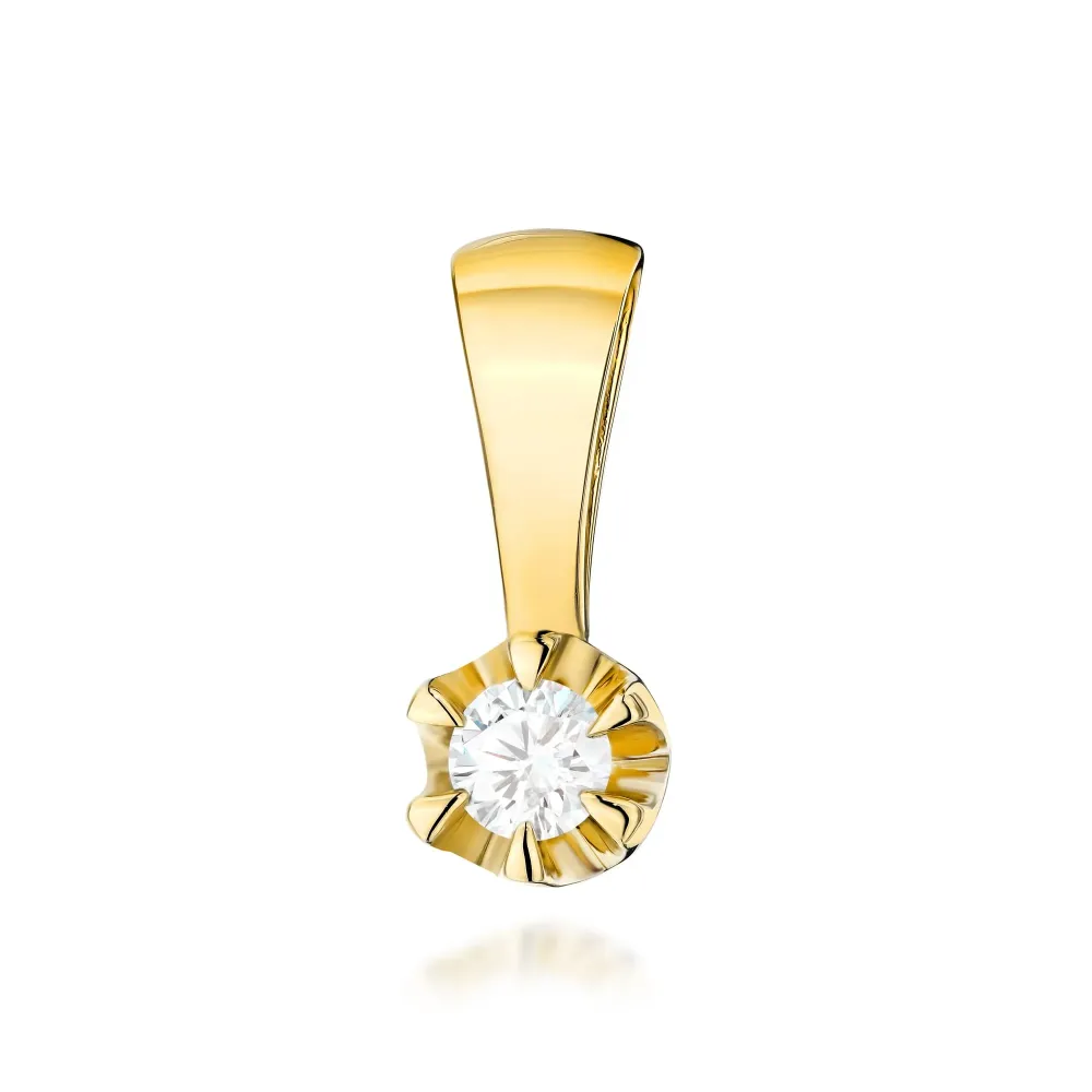 Złota zawieszka z diamentem laboratoryjnym 0,10ct Z0032
