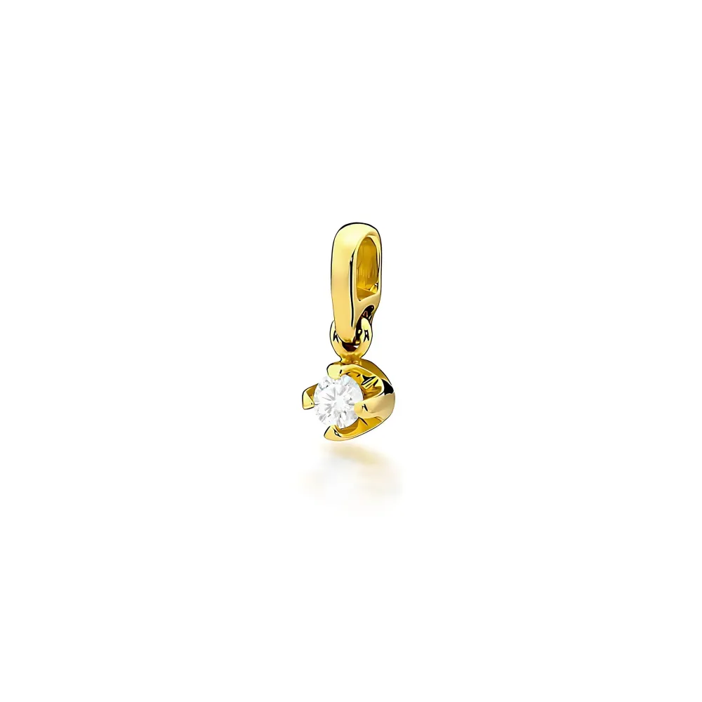 Złota zawieszka z brylantem 0,08ct Z0034