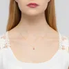 Złota zawieszka z różowym topazem 0,60ct i brylantem 0,015ct Z0076