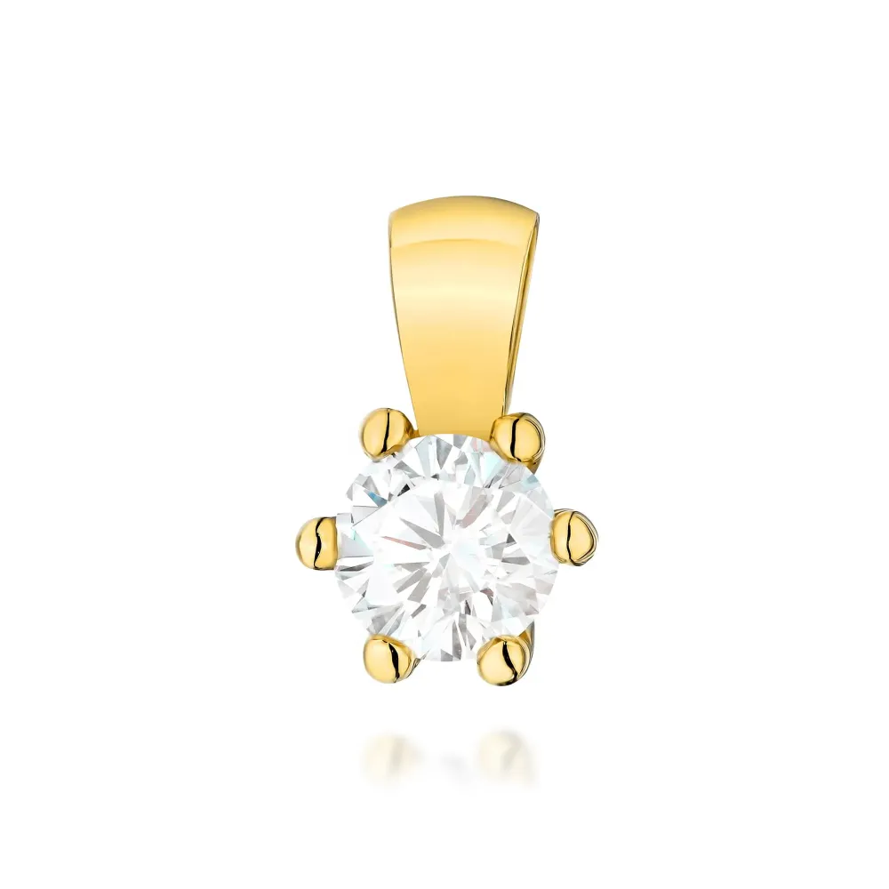 Złota zawieszka z diamentem laboratoryjnym 0,30ct Z0222