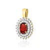 Złota zawieszka z granatem 0,50ct i brylantami 0,195ct Z0303