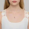 Złota zawieszka z różowym topazem 0,50ct i brylantami 0,195ct Z0303