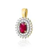 Złota zawieszka z rubinem 0,60ct i brylantami 0,195ct Z0303
