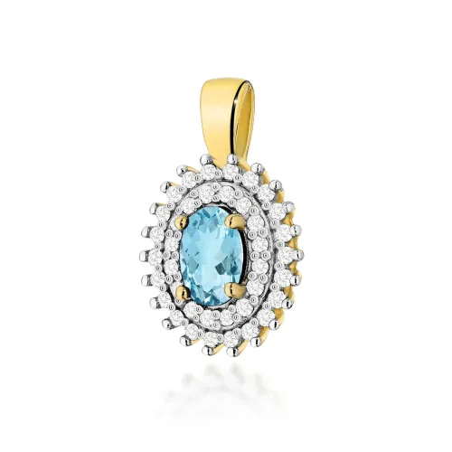 Zawieszka z topazem 0,50ct i brylantem 0,195ct Z0303