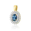 Złota zawieszka z topazem London Blue 0,50ct i brylantami 0,195ct Z0303