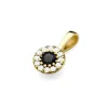 Złota zawieszka z czarnym diamentem 0,12ct i brylantami 0,103ct Z0443