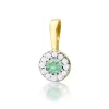 Złota zawieszka ze szmaragdem 0,15ct i brylantami 0,103ct Z0443