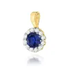Złota zawieszka z szafirem 0,50ct i brylantami 0,103ct Z0510
