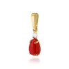 Złota zawieszka z koralem 0,65ct i brylantem 0,03ct Z0570