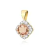 Złota zawieszka z morganitem 0,40ct i brylantami 0,06ct Z0571