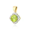Złota zawieszka z oliwinem 0,60ct i brylantami 0,06ct Z0571
