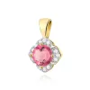 Złota zawieszka z różowym topazem 0,60ct i brylantami 0,06ct Z0571