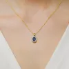 Złota zawieszka z szafirem 0,70ct i brylantami 0,08ct Z0574