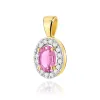 Złota zawieszka z różowym szafirem 0,45ct i brylantami 0,08ct Z0574