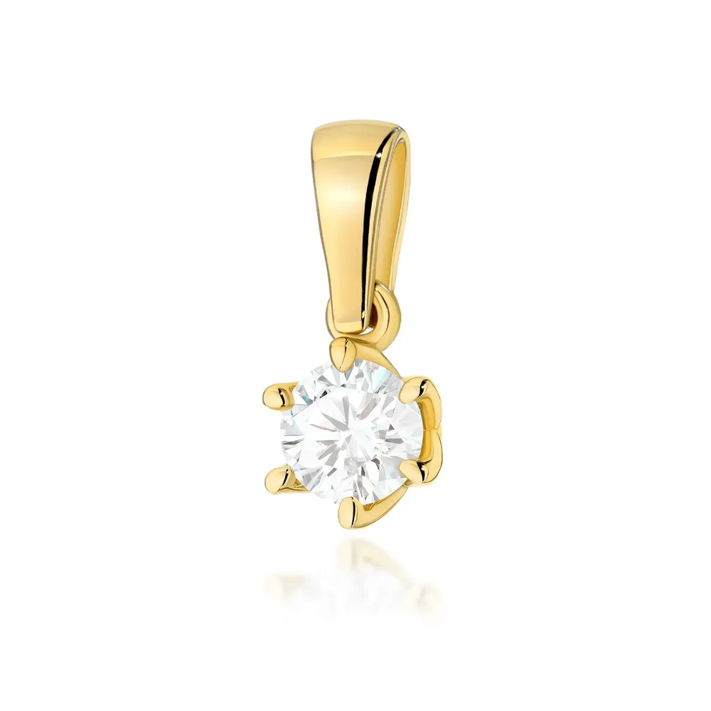 Złota zawieszka z diamentem laboratoryjnym 0,40ct Z0575