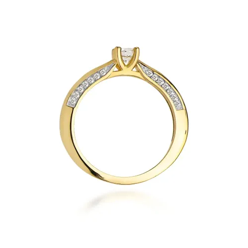 Złoty pierścionek z diamentami laboratoryjnymi 0,44ct W0009