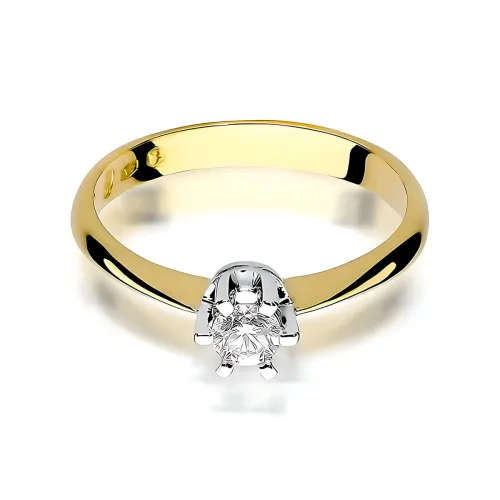 Złoty pierścionek z diamentem laboratoryjnym 0,25ct W0036