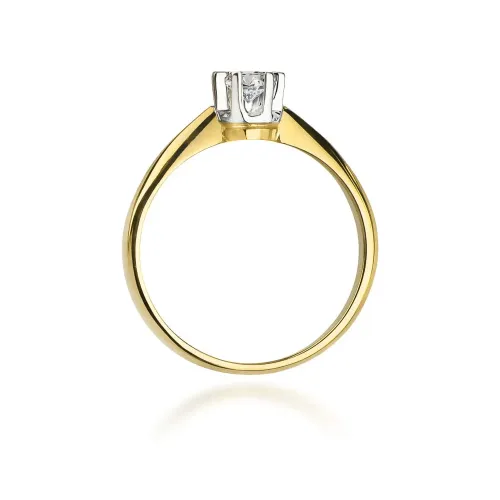 Złoty pierścionek z diamentem laboratoryjnym 0,25ct W0036