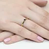 Złoty pierścionek czarnym diamentem 0,12ct W0045