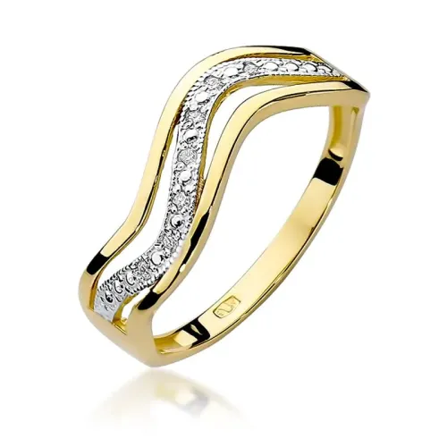 Złoty pierścionek z brylantami 0,06ct W0116