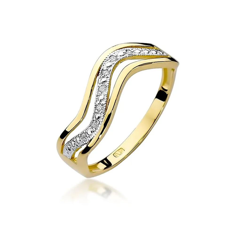 Złoty pierścionek z brylantami 0,06ct W0116
