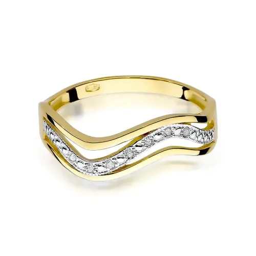 Złoty pierścionek z brylantami 0,06ct W0116