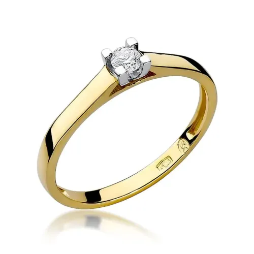 Złoty pierścionek z brylantem 0,08ct W0221