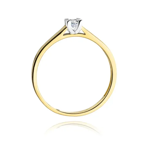 Złoty pierścionek z brylantem 0,12ct W0221