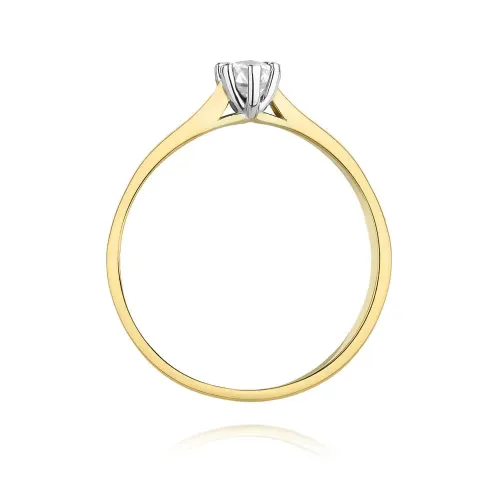 Złoty pierścionek z diamentem laboratoryjnym 0,15ct W0222