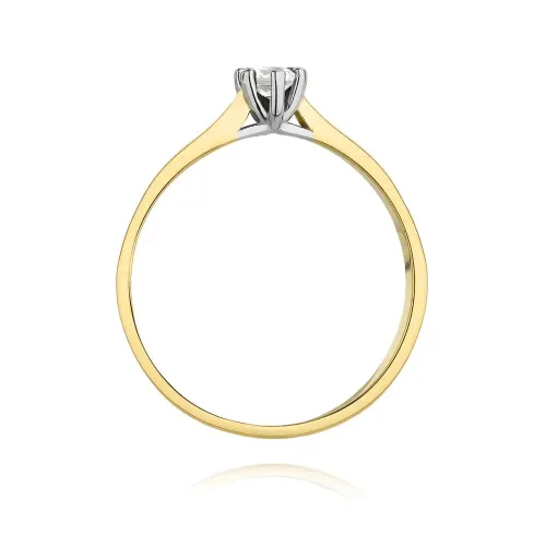 Złoty pierścionek z brylantem 0,12ct W0222