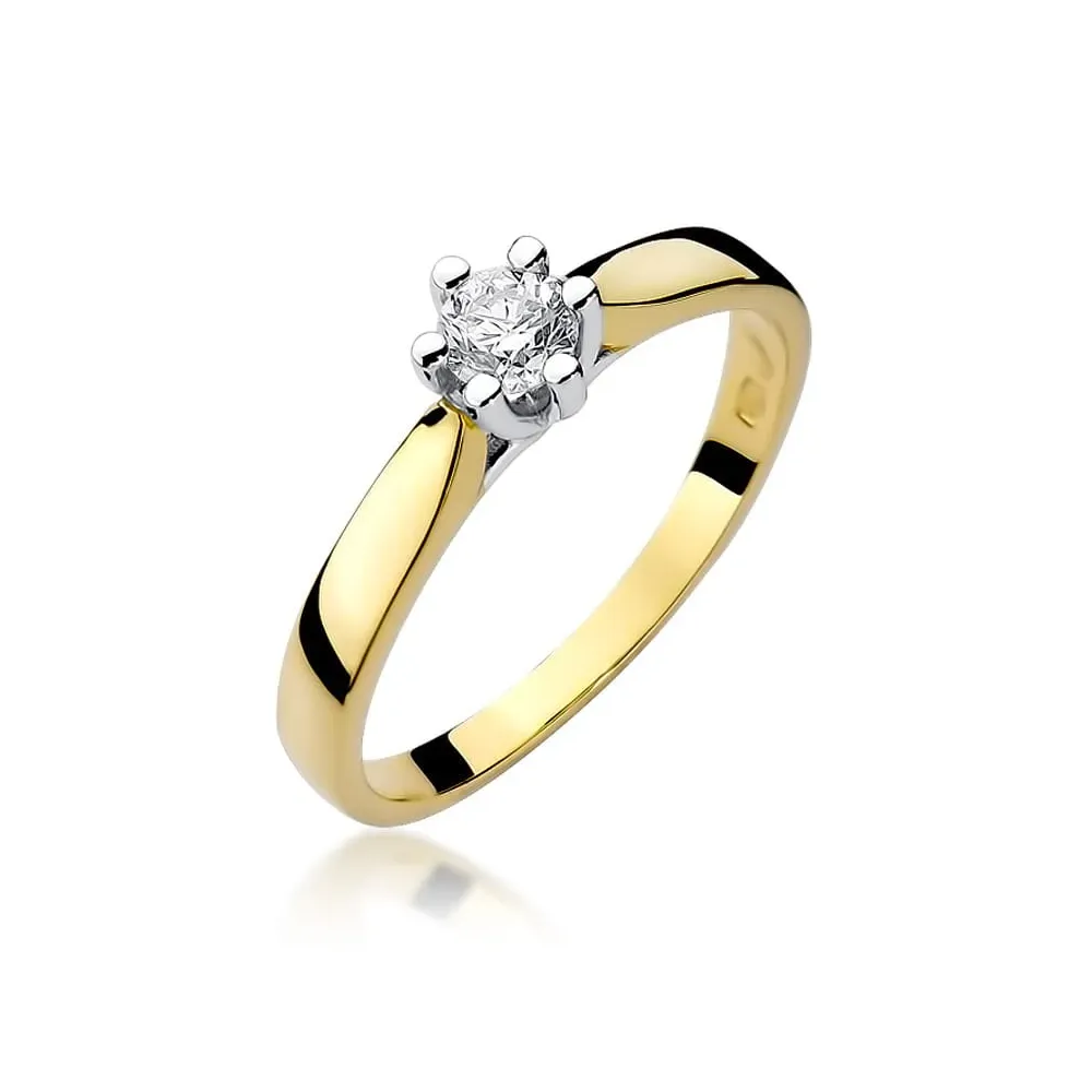 Zloty pierścionek z brylantem 0,23ct W0222B