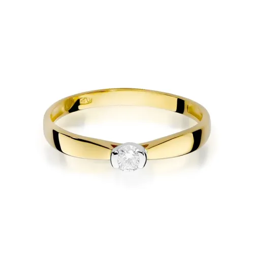 Złoty pierścionek z brylantem 0,08ct W0223