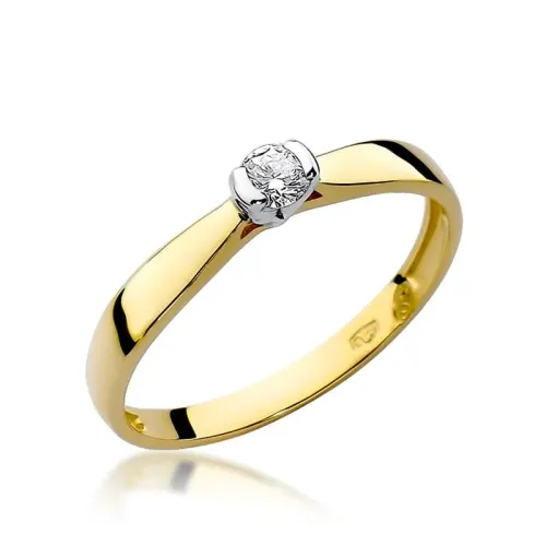 Złoty pierścionek z brylantem 0,08ct W0223
