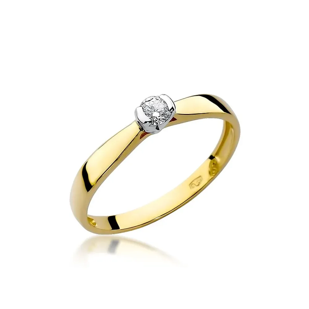 Złoty pierścionek z brylantem 0,08ct W0223