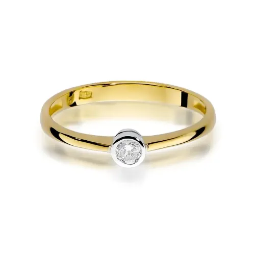 Złoty pierścionek z brylantem 0,08ct W0224
