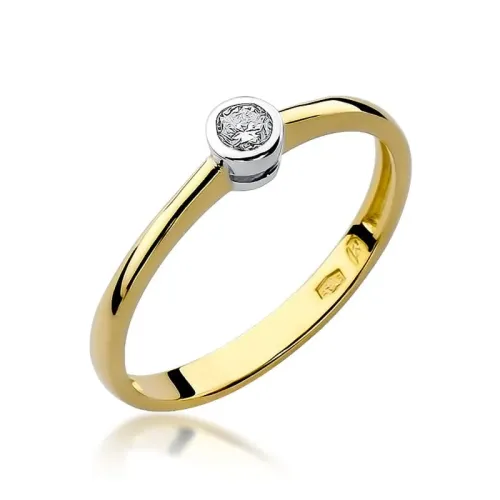Złoty pierścionek z brylantem 0,08ct W0224