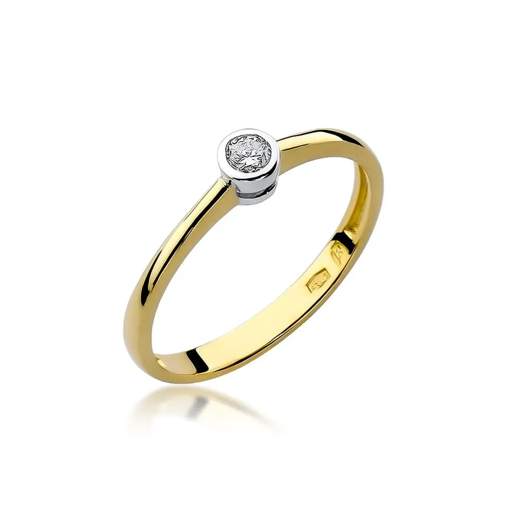 Złoty pierścionek z brylantem 0,08ct W0224