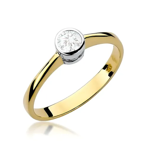 Złoty pierścionek z diamentem laboratoryjnym 0,25ct W0224B